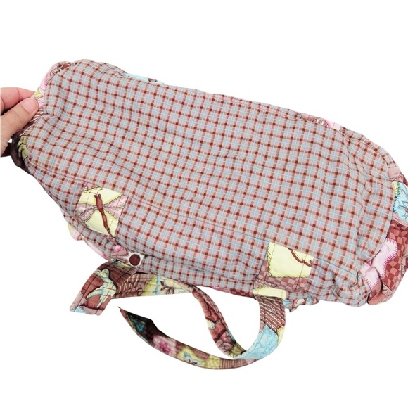Patchwork cotton zippered duffle shoulder bag, crossbody, Garden Inspired - Picture 8 of 8